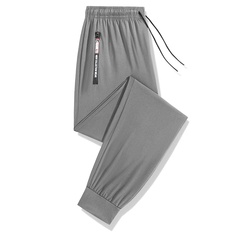 Sweatpants Hiking Running Quick Dry Zipper Pocket Taffeta Loose Fit Spring Summer Men Lightweight Pants
