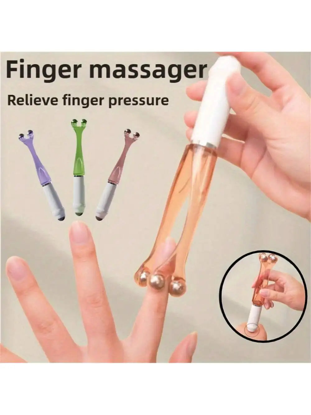Magnetic Finger Massage Roller Bead Press Relaxation Tool