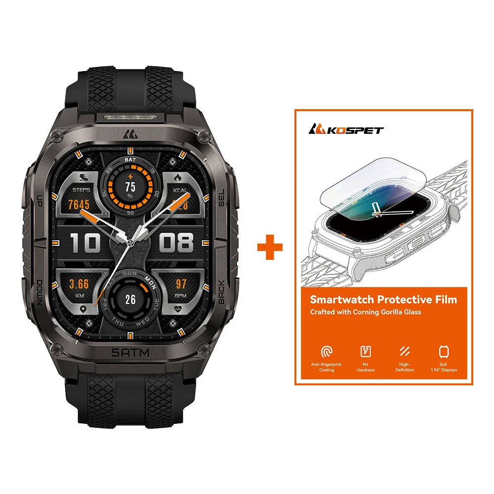 Kospet Tank M4C Rugged GPS Smartwatch 5ATM Waterproof Fitness Tracker