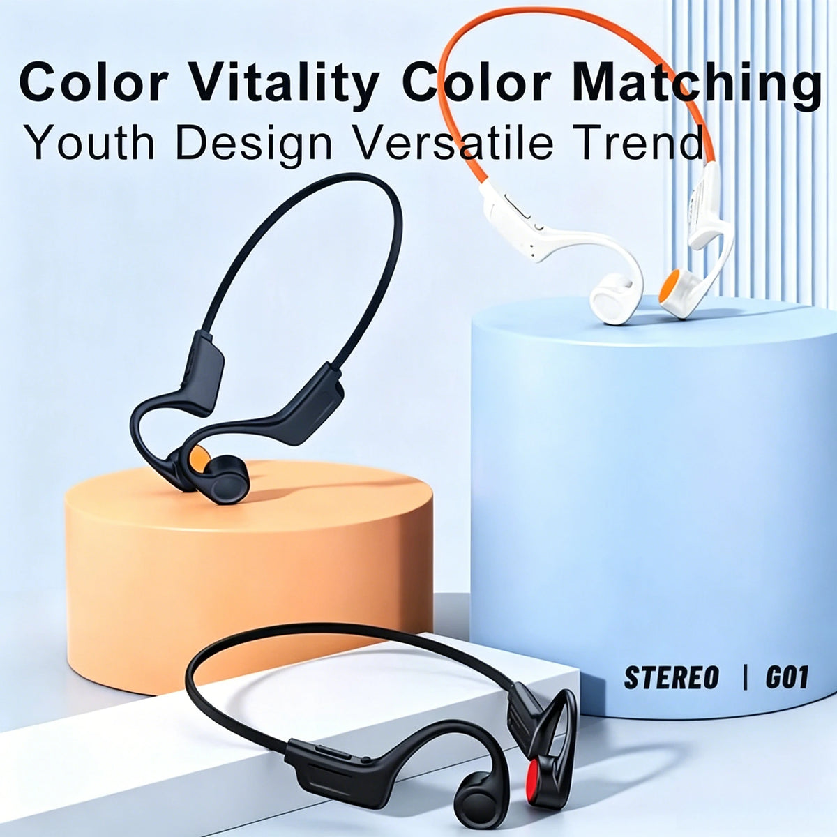Open Ear Bone Conduction Wireless Headphones With Mic for Sports