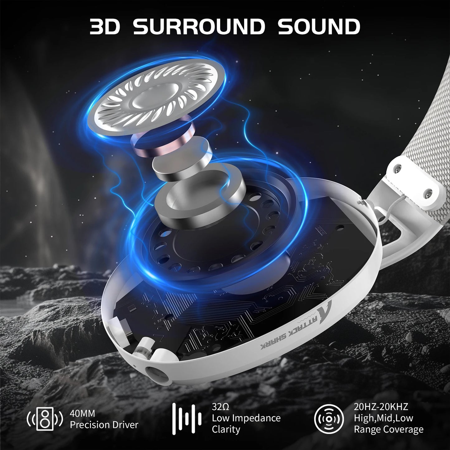 Attack Shark L80 Ultra Light Tri Mode Gaming Headset