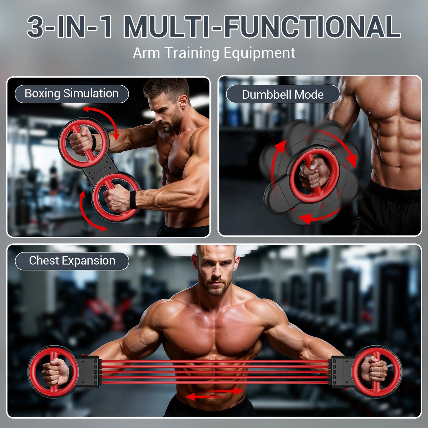 3 In 1 Upper Body Strength Trainer Rotator Burn Forearm