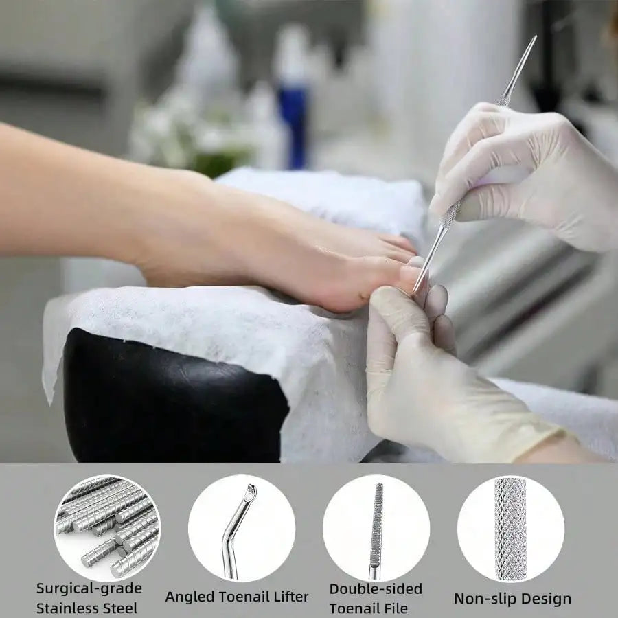 Stainless Steel Nail Stain Removal Tool Set Pedicure File