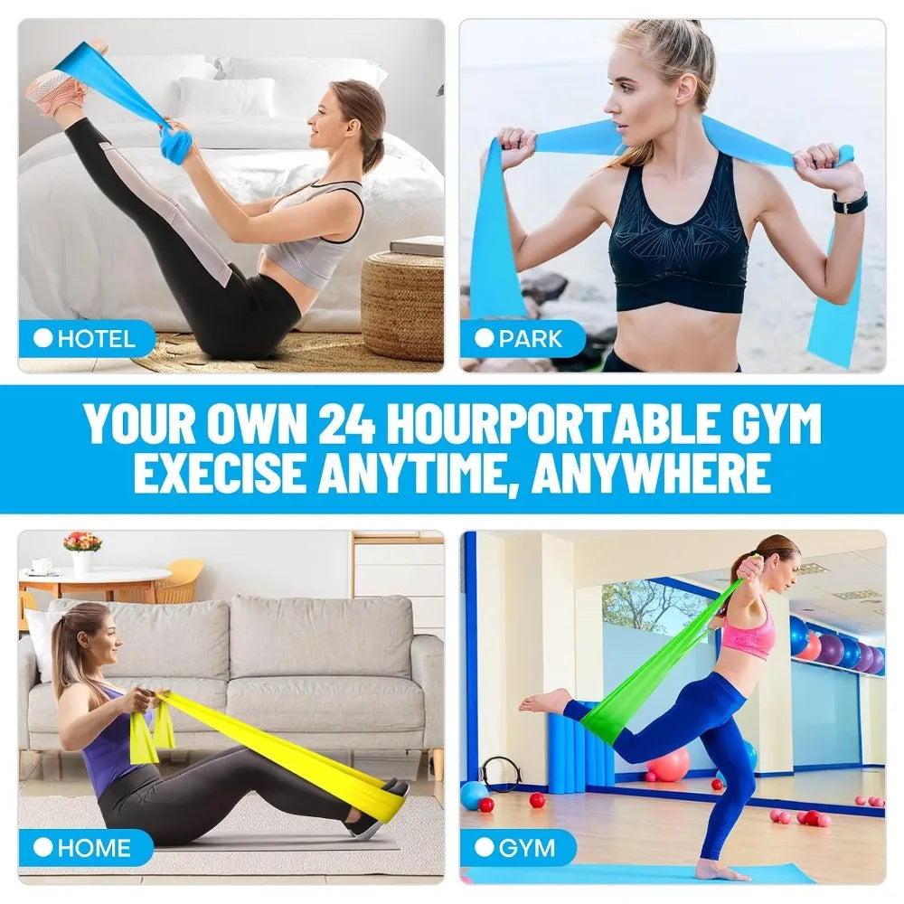 Resistance Bands Set For Strength Training Yoga And Rehab