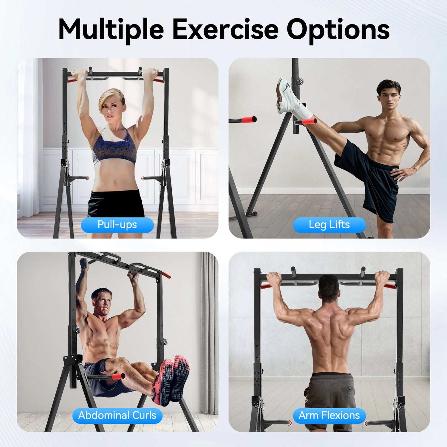 Adjustable Pull Up Bar Foldable Home Gym Multi Function Station