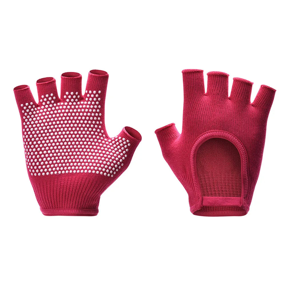 1Pair Half Finger Yoga Antislip Gloves Women Pilates Warm Cycling Gloves Multicolor Yoga Gloves Fitness Aerial Yoga Accessory