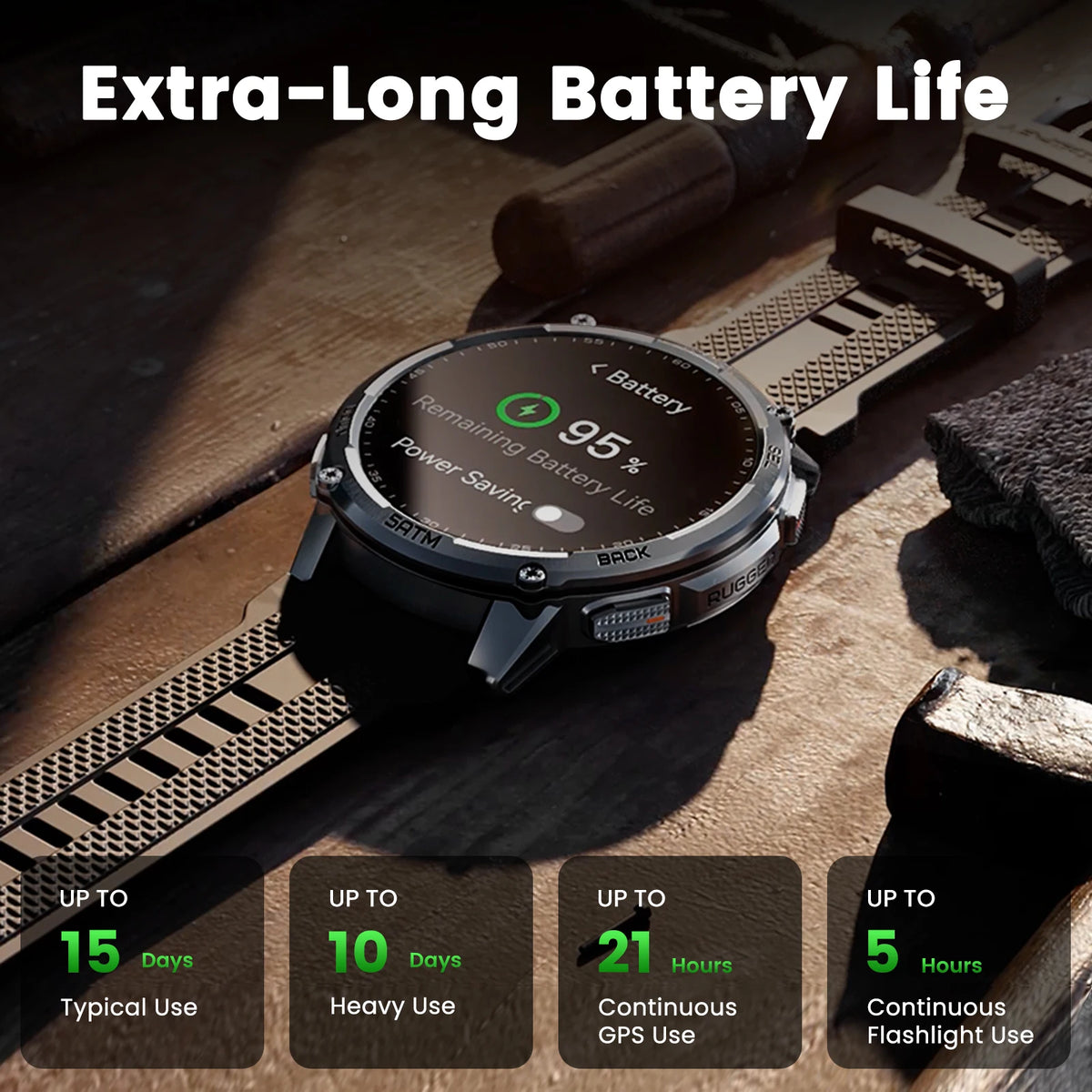Kospet Tank T4C Rugged Smartwatch With GPS Flashlight Fitness Tracker