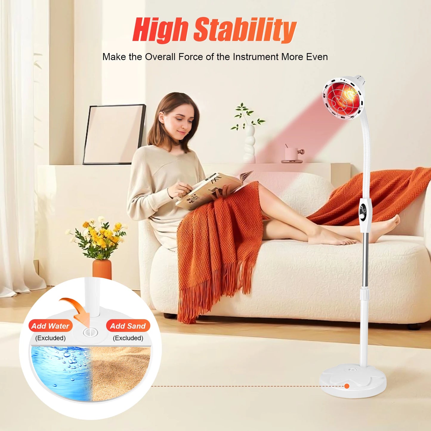 275W Adjustable Infrared Heat Lamp For Muscle And Joint Pain