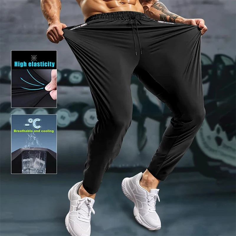 Sweatpants Hiking Running Quick Dry Zipper Pocket Taffeta Loose Fit Spring Summer Men Lightweight Pants