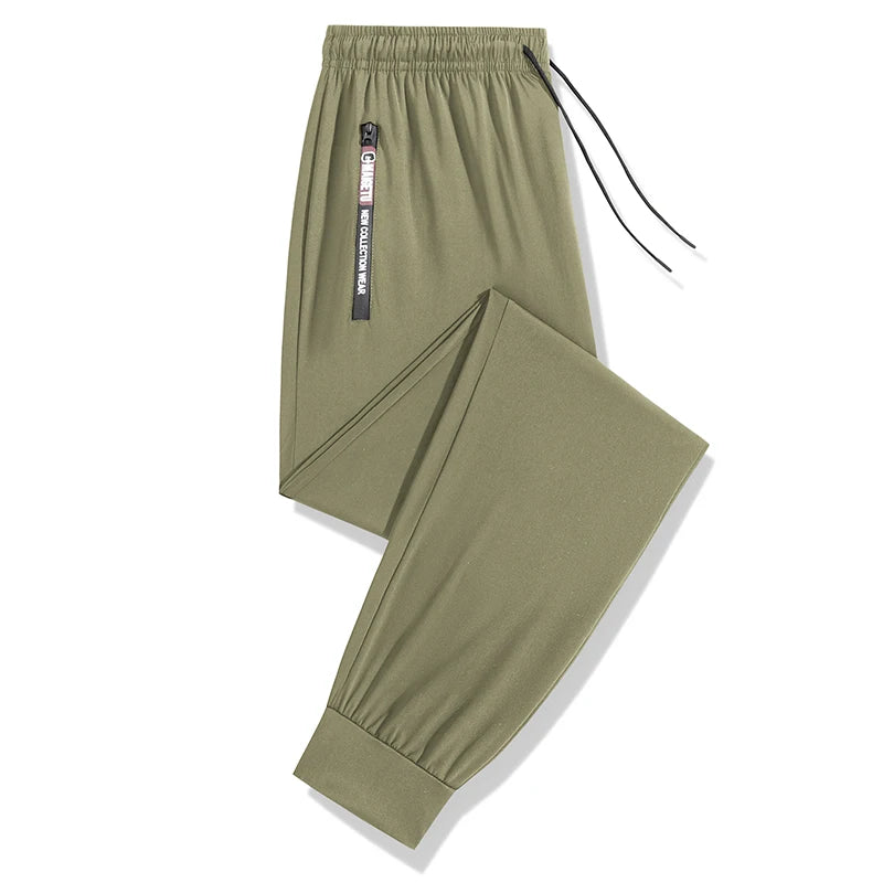 Sweatpants Hiking Running Quick Dry Zipper Pocket Taffeta Loose Fit Spring Summer Men Lightweight Pants