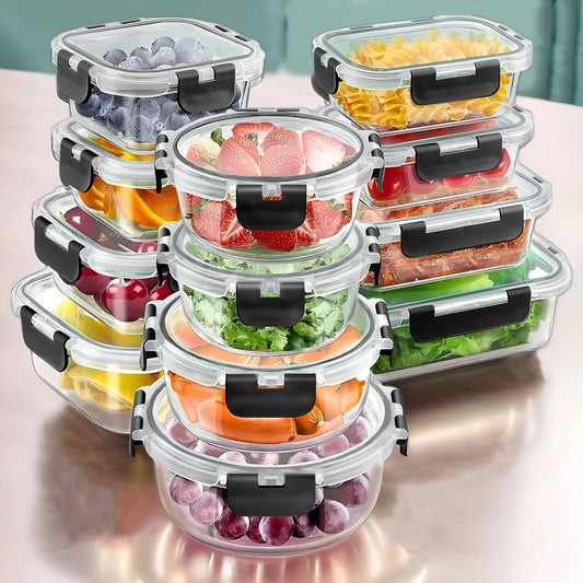 Glass Lunch Box Set Meal Prep Containers Airtight Bento Boxes