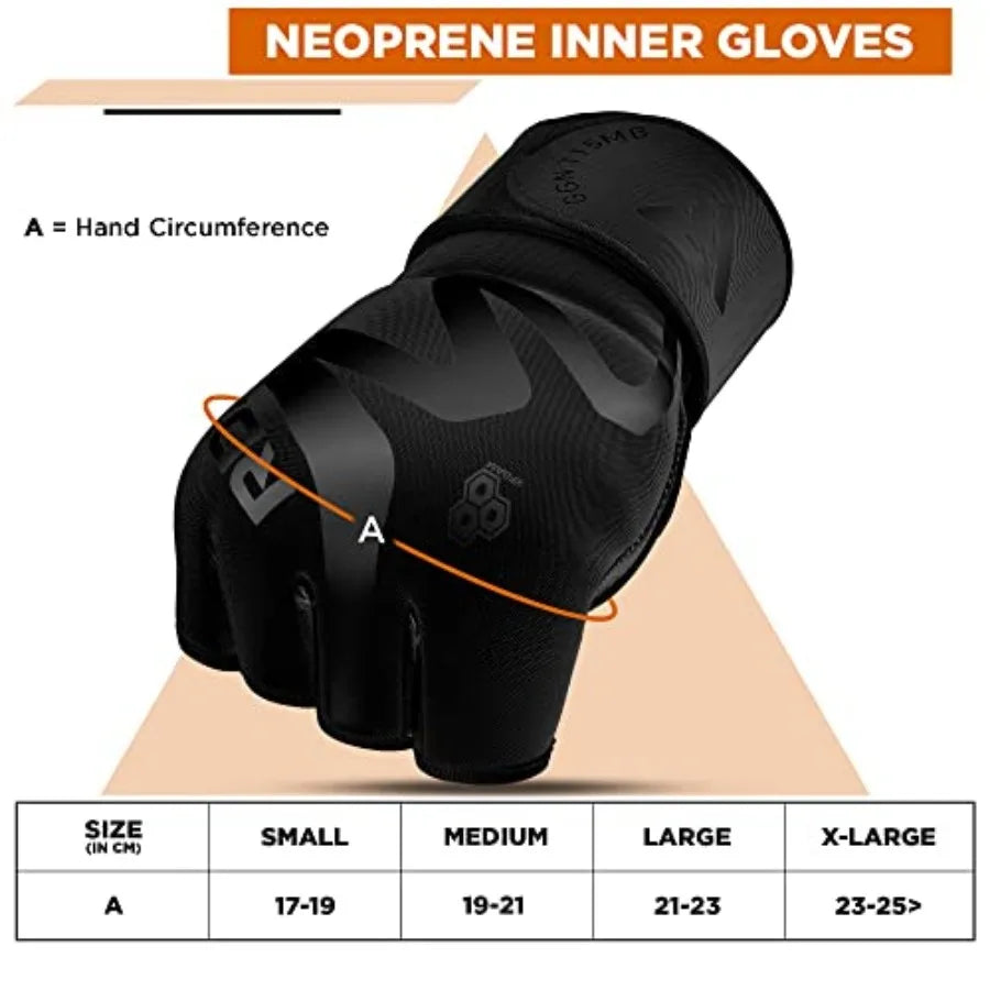 Boxing Inner Gloves Hand Wraps Men Women, Hybrid Design Gym Weight Lifting Workout, 50Cm Long Wrist Support, Neoprene Under Mit