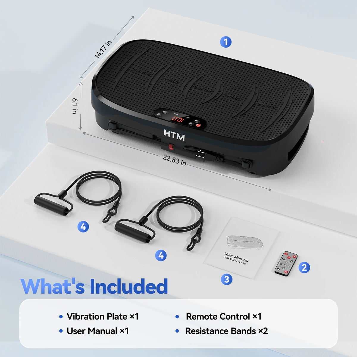 HTM Whole Body Vibration Plate Exercise Machine Remote Control