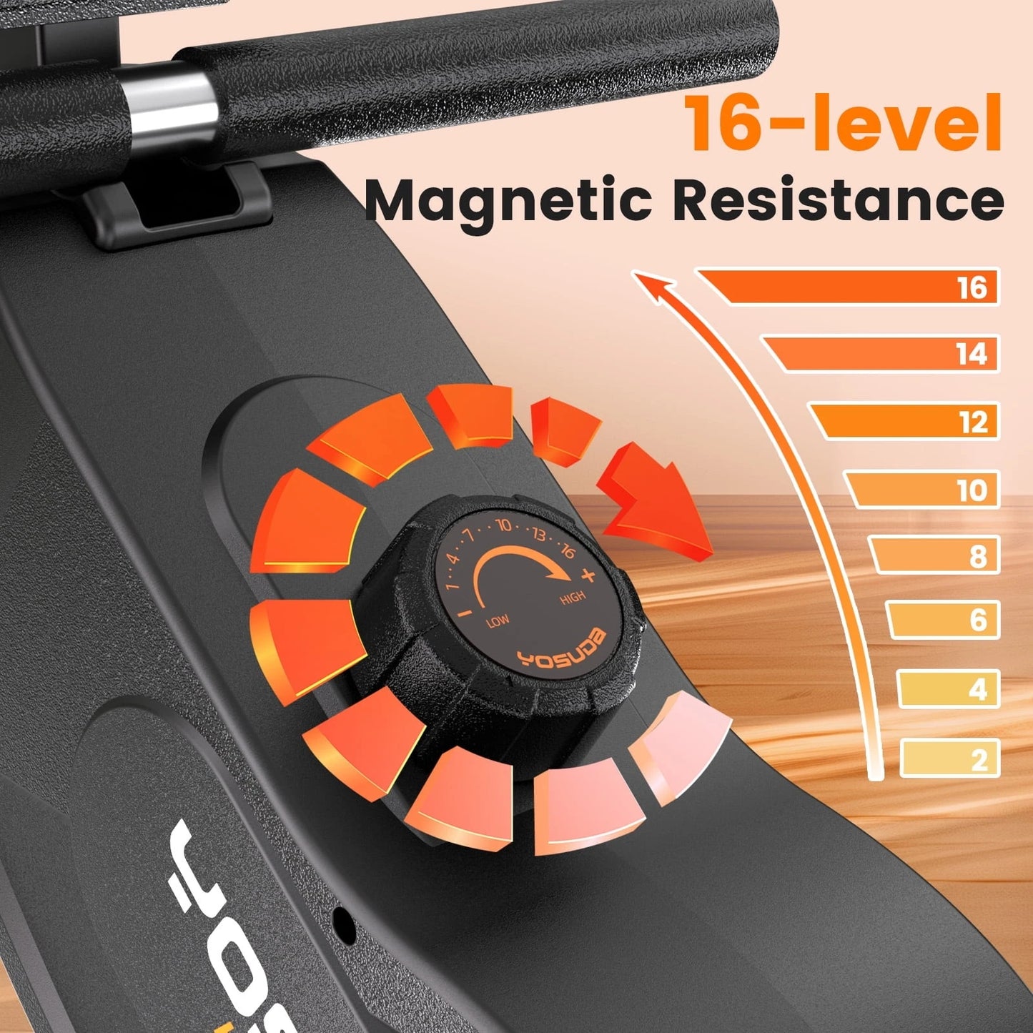 YOSUDA Magnetic Rowing Machine Foldable With 350 LB Capacity