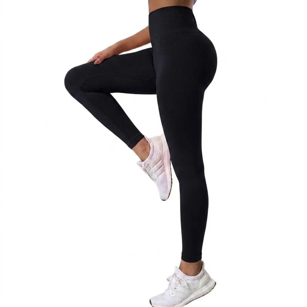 Mid Waist Yoga Pants Women Seamless Knit Gym Leggings Quick Dry Breathable Running Workout Leggings Scrunch Butt Lift Peach Hip Ankle Length Fitness Tights for Cycling Training Activewear