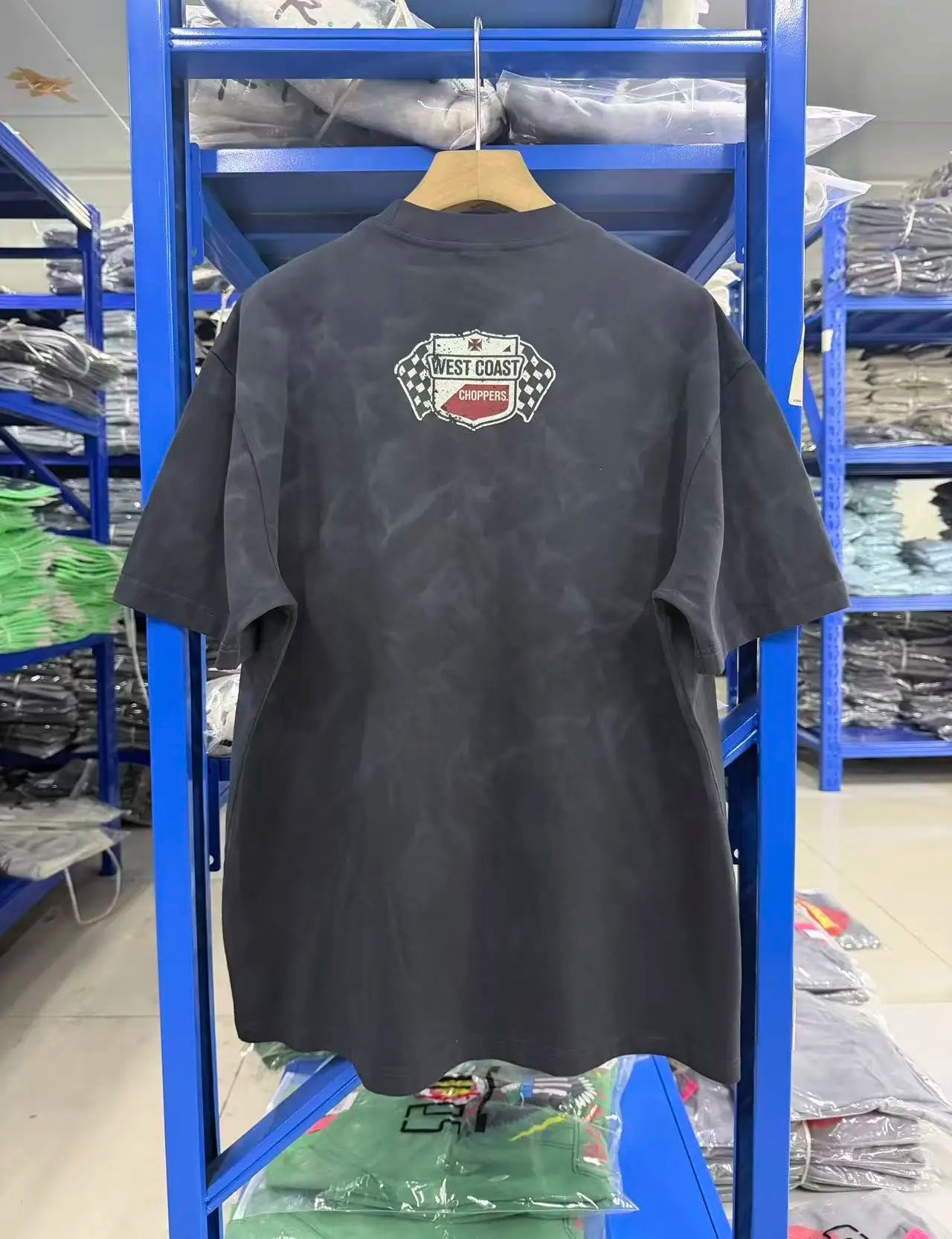 New fashion Y2K West Coast Choppers 26SS 1972 Retro Modified Car Printed Water Washed Vintage Men's Loose T-shirt Large Top