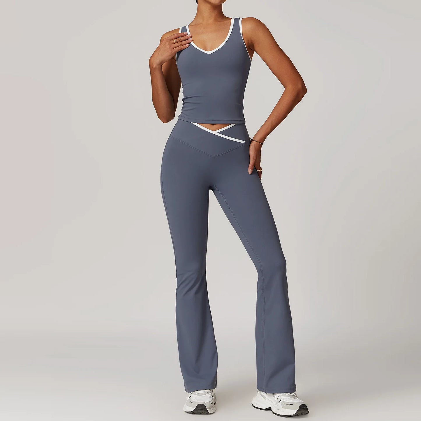 Yoga Set 2 Piece Women High Waist Leggings Sports Bra