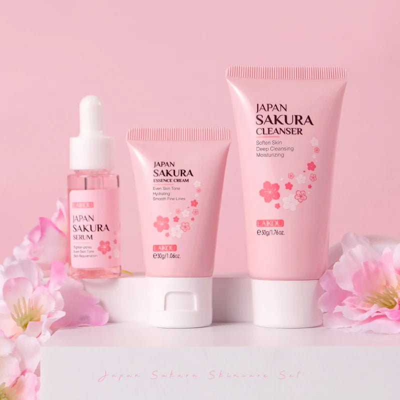 LAIKOU Japan Sakura Skincare Set Moisturizing Anti-Aging Kit
