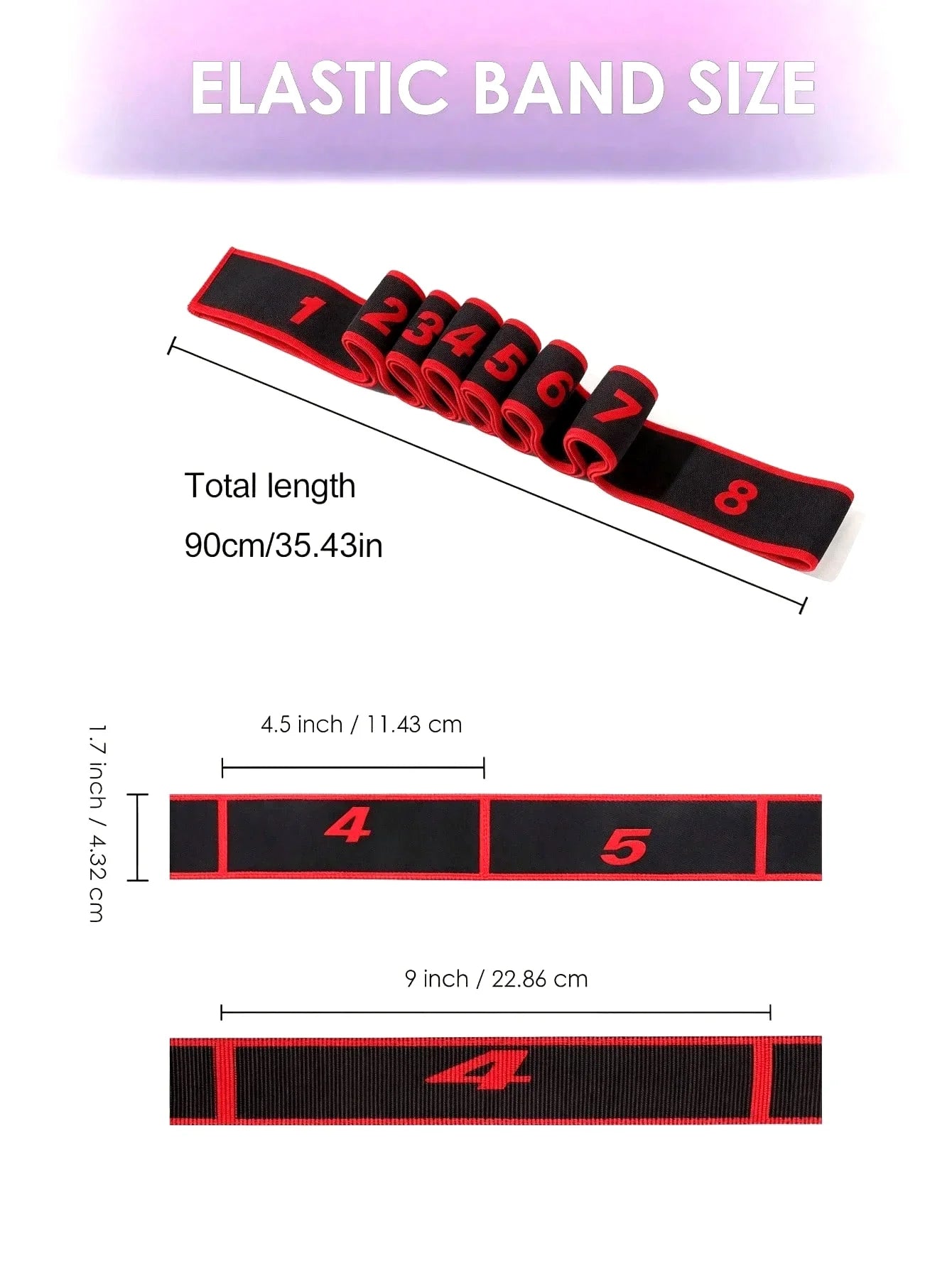 Yoga Elastic Resistance Band For Pilates And Gymnastics Training Polyester