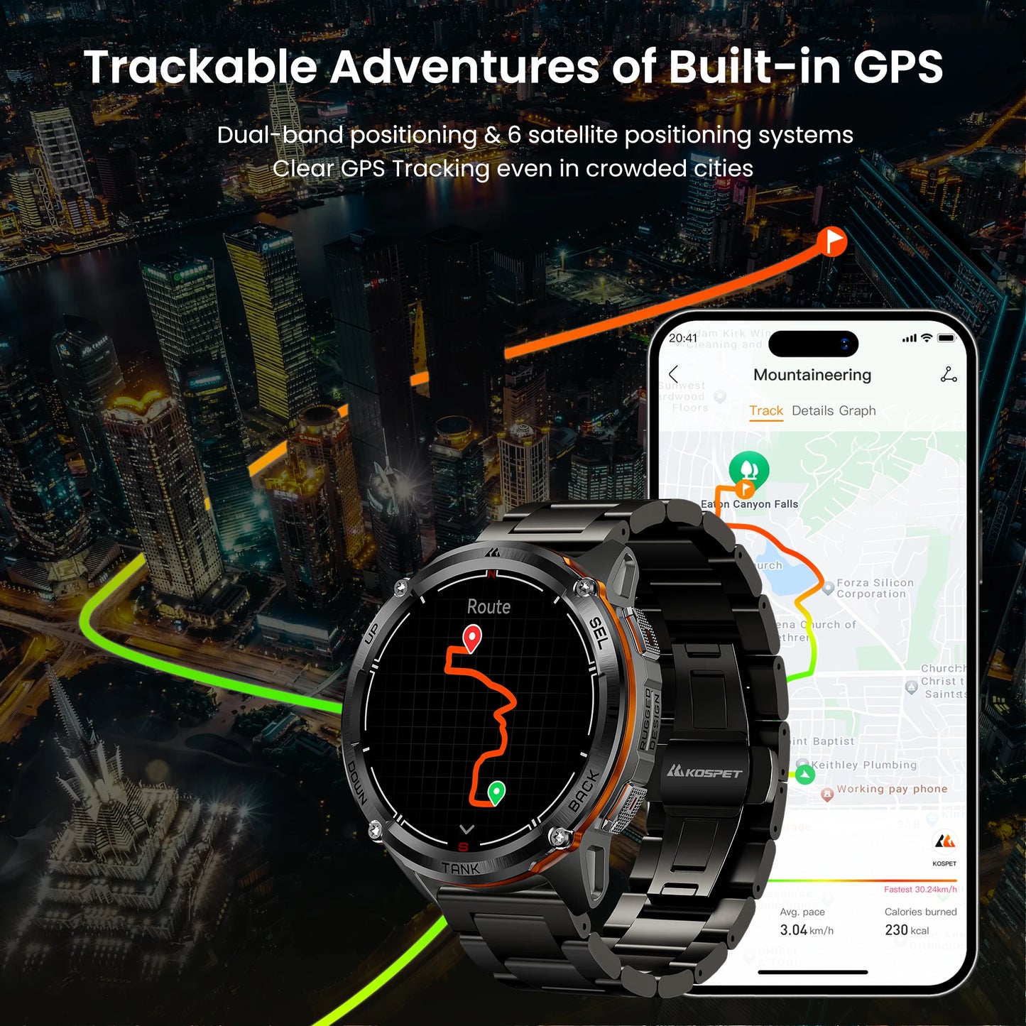 KOSPET Tank T3 Ultra 2 GPS Smartwatch Altimeter Barometer