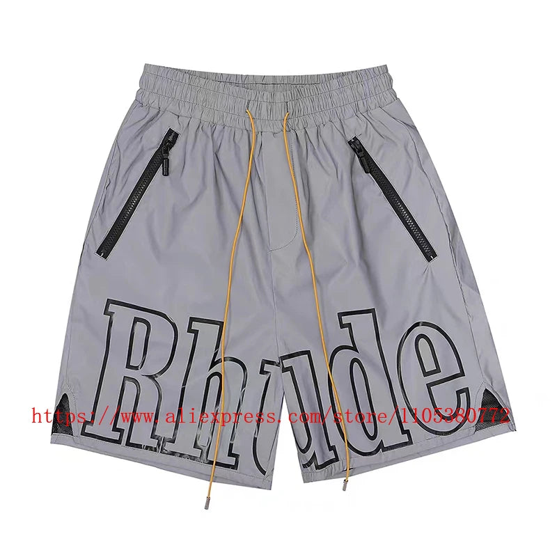 Men's Casual Shorts Elastic Waist Drawstring Zip Pocket Summer Street